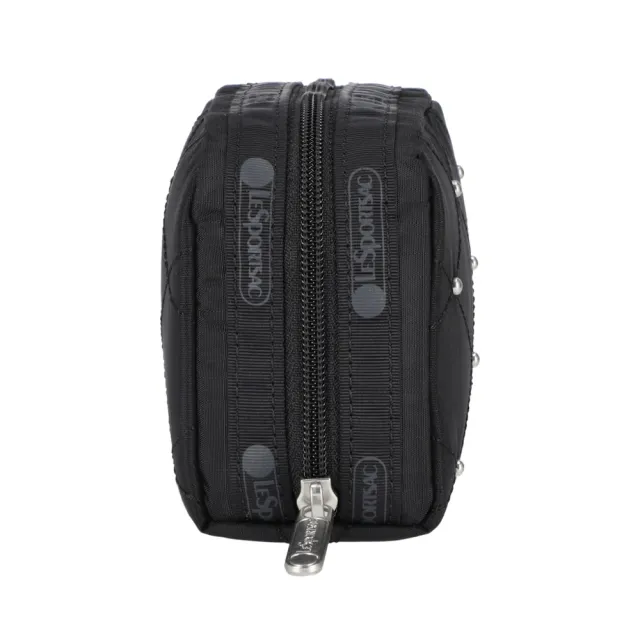 【Lesportsac】Rectangular Cosmetic 長形化妝包 收納包 送禮 禮物 推薦 女包(黑色格紋釘飾)