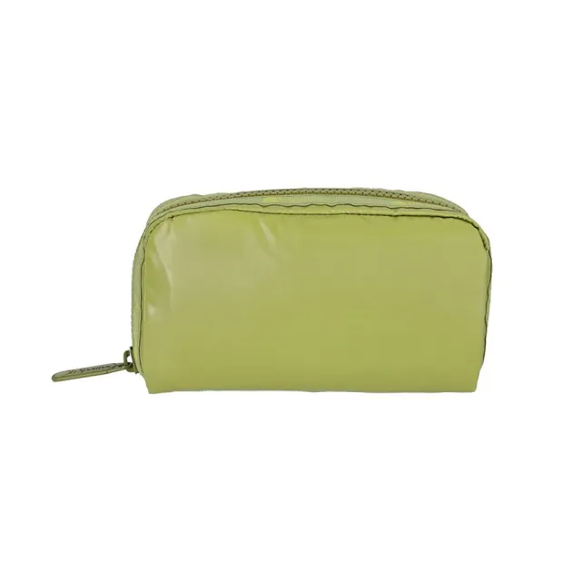 【Lesportsac】Rectangular Cosmetic 長形化妝包 收納包 送禮 禮物 推薦 女包(亮面橄欖綠)