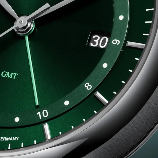 【GLASHUTTE】格拉蘇蒂．莫勒 Teutonia II GMT 經典系列M1-33-96-LB-II  森林綠機械手錶(機械錶 男錶)