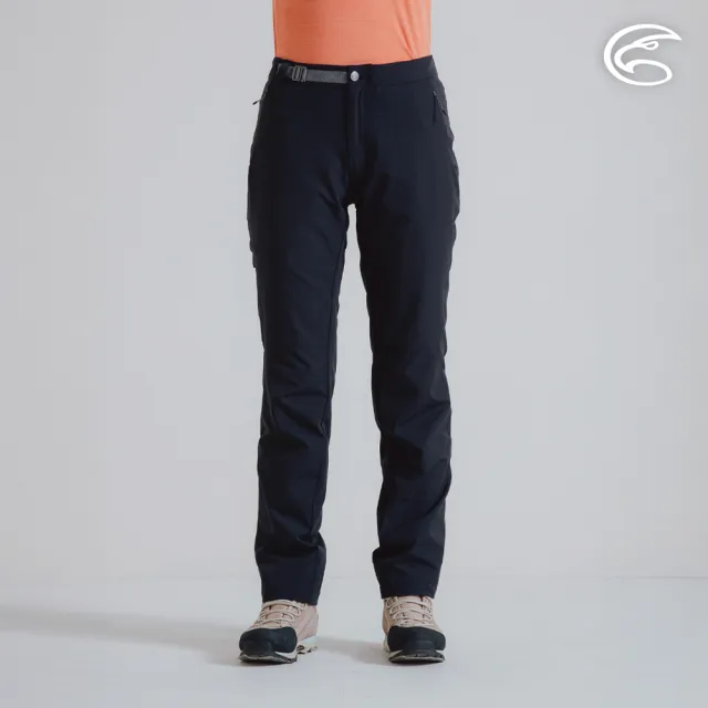 【ADISI】女防風撥水雙層保暖長褲 AP2421030 黑色 S-2XL(磨毛 防潑水 快乾 機能褲 休閒褲)