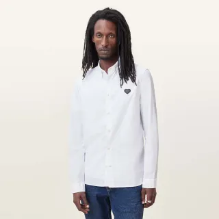 【ALLSAINTS】AMANTE 愛心刺繡修身長袖襯衫-白 M122SC(修身版型)