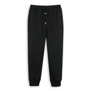 【Hush Puppies】男裝  長褲 素色立體HP縮口運動長褲(黑色 / 44121104)