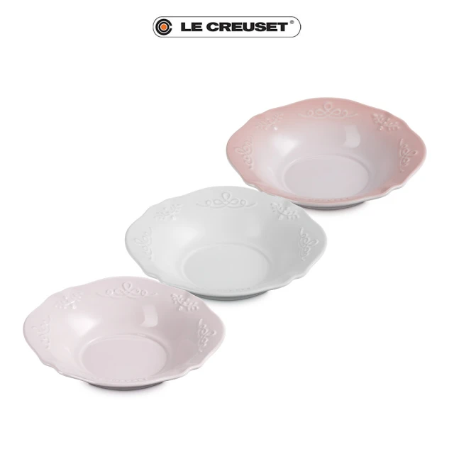 Le Creuset 永恆花蕾系列瓷器深圓盤 20cm(棉花白/柔粉紫/貝殼粉 3色選1)