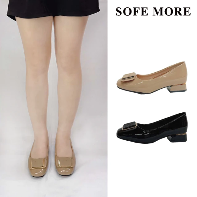 DeSire 氣質愛心飾扣尖頭低跟鞋-米白(4337009-