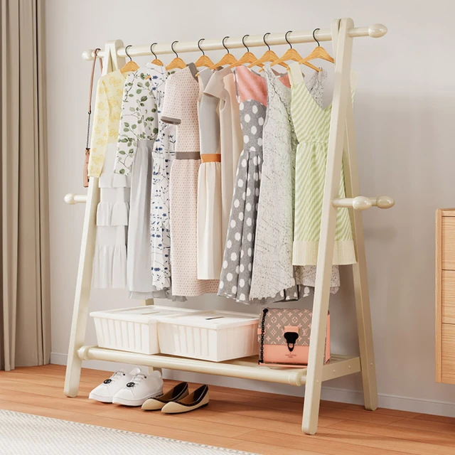 hoi! 好好生活 林氏木業北歐經典三角款全實木衣帽架LS1