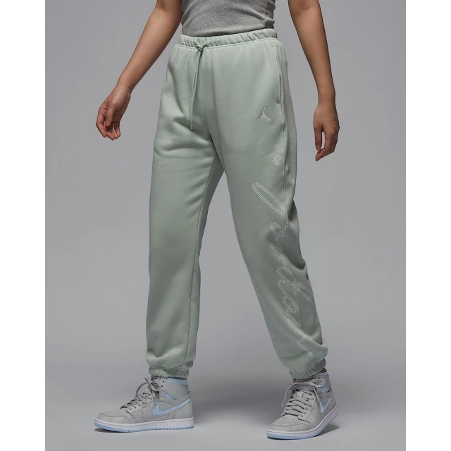 NIKE 耐吉 喬丹 長褲 棉褲 縮口褲 休閒褲 工作褲 女款 AS W J BRKLN FLC PANT GFX 綠色(HJ0209017)