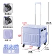 【ONE HOUSE】平拉式4輪萬向折疊收納車 買菜車 購物車 平拉推車(75L巨型折疊手推車-特大 1入)