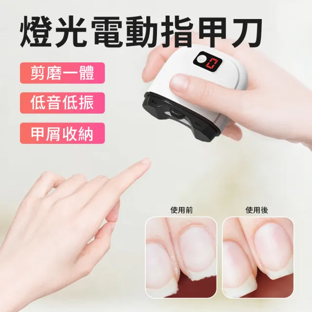 【SAMPA】全自動電動磨甲器 老人照明指甲剪 防飛濺修甲器 電動指甲刀 電動修剪 磨甲 修甲刀  禮物