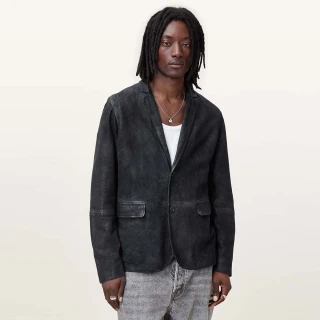 【ALLSAINTS】MONET 絨面羊皮西裝外套皮衣 M018LC(常規版型)