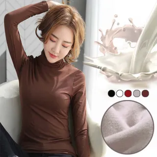 【AnZa】超柔絨高領保暖發熱內搭上衣