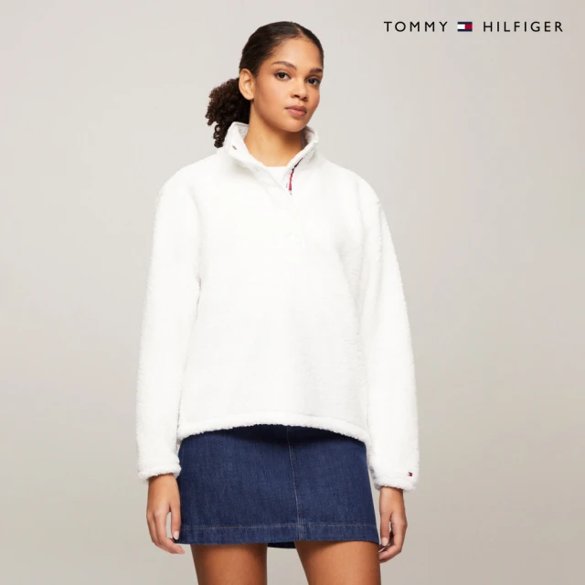 Tommy Hilfiger 官方旗艦館 Sherpa羊毛領套頭衫_白色