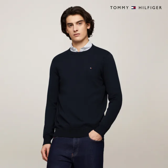 【TOMMY HILFIGER】官方旗艦館 Amherst 圓領毛衣_藍色