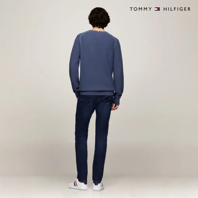 【TOMMY HILFIGER】官方旗艦館 結構感圓領毛衣_藍色