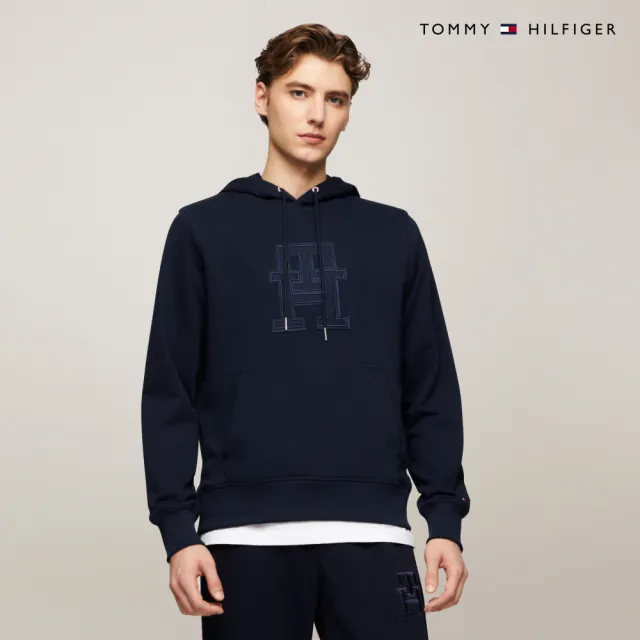 【TOMMY HILFIGER】官方旗艦館 Monogram縫飾帽T_藍色