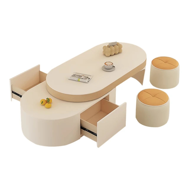 文創集 達瑞歐實木4尺單抽大茶几品牌優惠