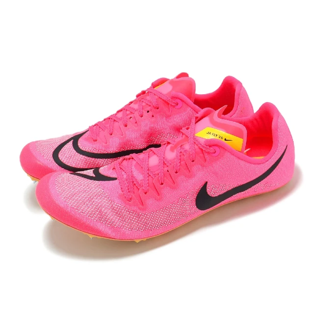 NIKE 耐吉 田徑釘鞋 Zoom Ja Fly 4 男鞋 NIKE 耐吉 田徑釘鞋 Zoom Ja Fly 4 男鞋 桃紅 輕量 編織 短距離 競速 運動鞋(DR2741-600)