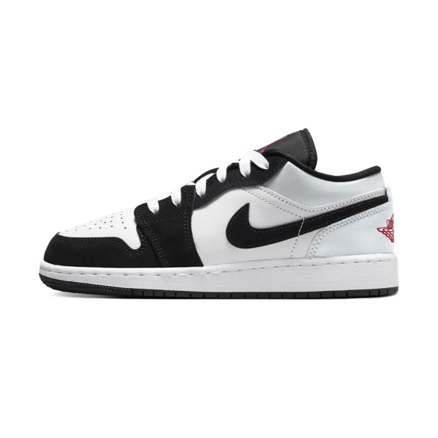 NIKE 耐吉 Air Jordan 1 Low SE 女鞋 大童 黑白銀色 喬丹 AJ1 透氣 皮革 休閒鞋 HF3188-106