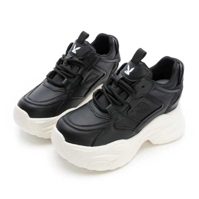 PLAYBOY PLAYBOY 玩酷潮流 8ody 內增高老爹鞋-黑-PY1102