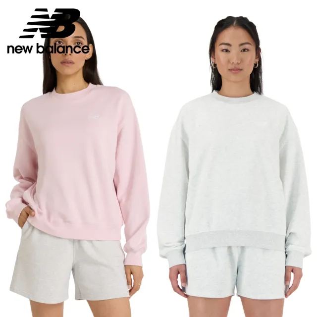 【NEW BALANCE】NB 棉質大學T/長袖上衣_女性_粉色/淺灰色_WT41508RSG_WT41508AHH(美版 版型偏大)