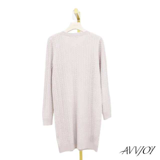 【AVVJOY 艾薇卓爾】蝴蝶繡花長版(羊毛 毛衣 針織衫 針織毛衣 針織上衣 長袖毛衣 G82328-1009)