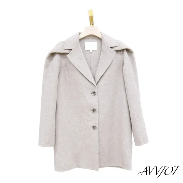 【AVVJOY 艾薇卓爾】柔雲羊毛外套(羊毛 大衣 女長外套 羊毛外套 羊毛大衣 羊毛長大衣 GC2325-1080)