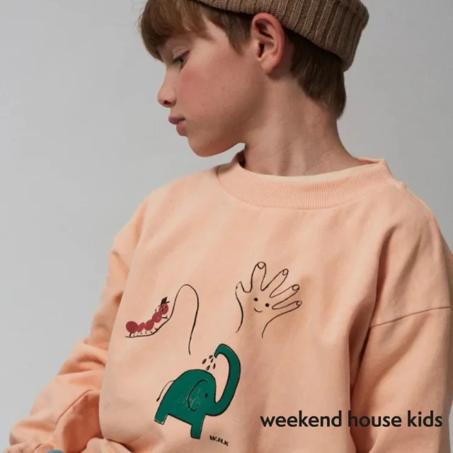 weekend house kids Dog有機棉大學T(黃