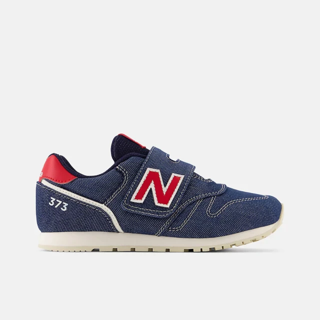 NEW BALANCE 373 大童 運動休閒鞋 寬楦 舒適 魔鬼氈 牛仔藍 紅(YZ373XM2)