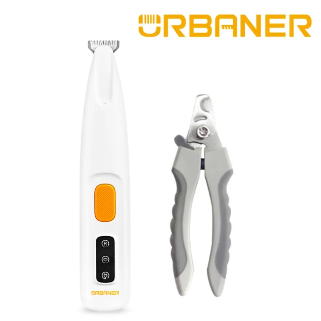 【URBANER 奧本】迷你款寵物腳底毛電剪+寵物安全指甲剪MB-021+CT-21(寵物電剪/電剪/指甲剪/寵物指甲剪)