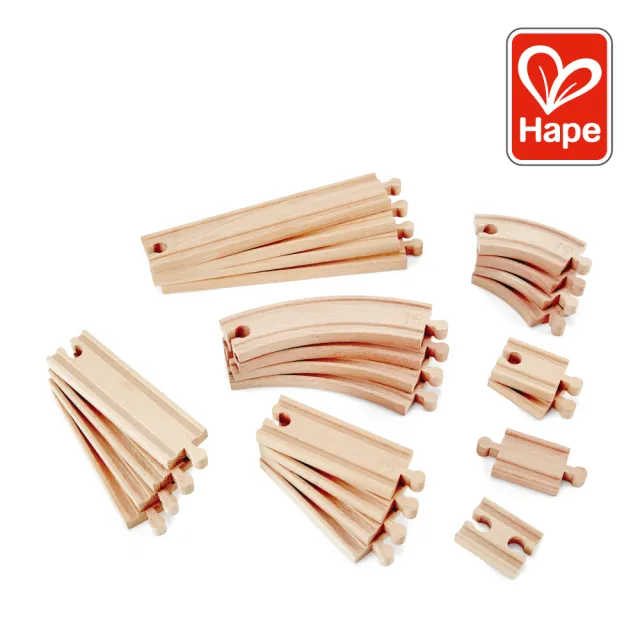 【德國Hape】火車軌道配件組合包-24件組(軌道遊戲/家家酒玩具/木製玩具/木頭玩具)
