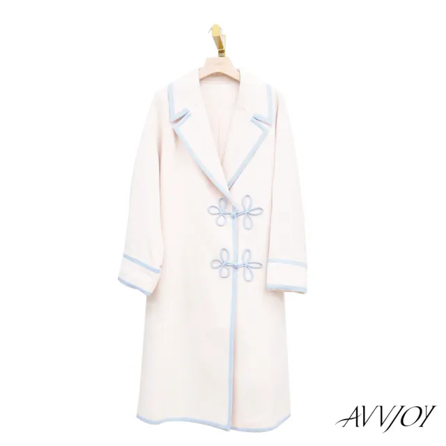 【AVVJOY 艾薇卓爾】典雅雙排扣羊毛大衣(羊毛 大衣 女長外套 羊毛外套 羊毛大衣 羊毛長大衣 GC2325-1036)