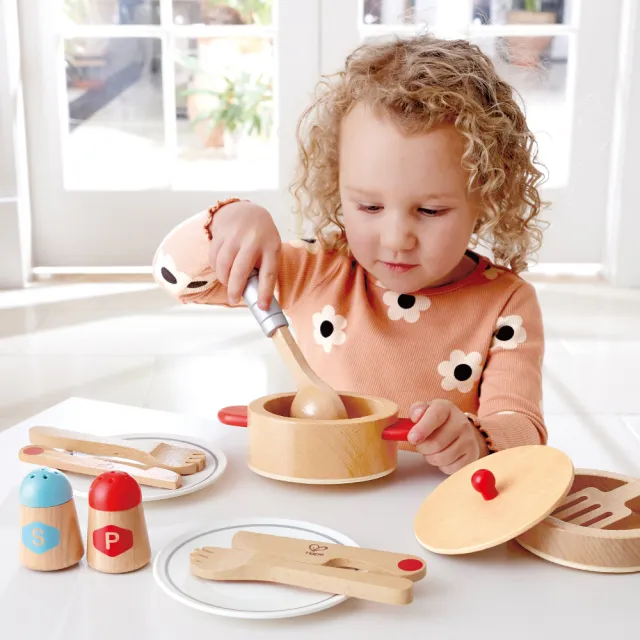 【Hape】北歐風美食家廚具(益智成長/家家酒玩具/木製玩具/木頭玩具)