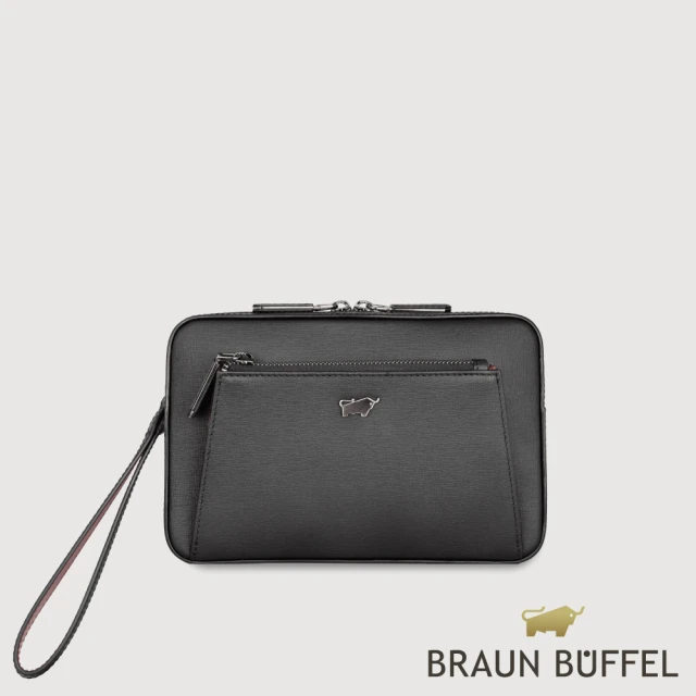 BRAUN BUFFEL 德國小金牛 台灣總代理 維克多-CNY 手拿包-黑色(BF567-03-BK)