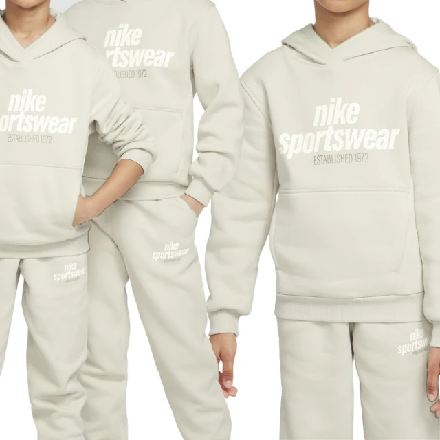 NIKE 耐吉NIKE 耐吉 K NSW Club FLC HDY FMLY -PD 大童 奶杏色 帽T 磨毛 長袖 HM6874-234