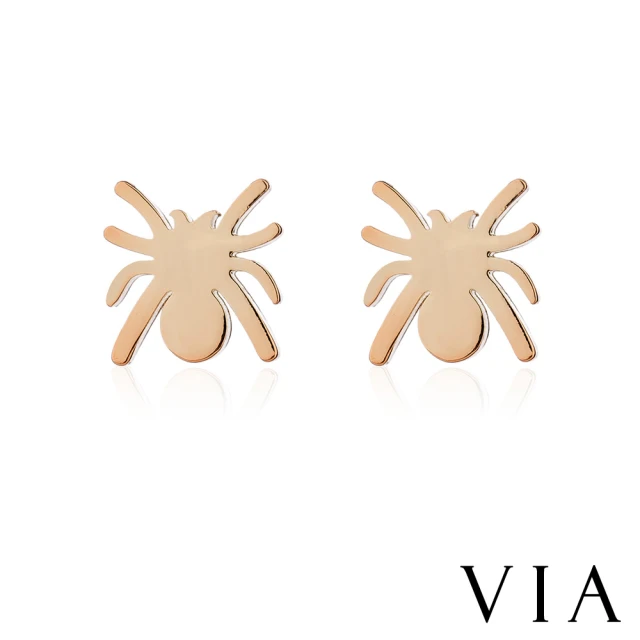 VIAVIA 白鋼耳釘 蜘蛛耳釘/昆蟲系列 可愛小蜘蛛造型白鋼耳釘(金色)