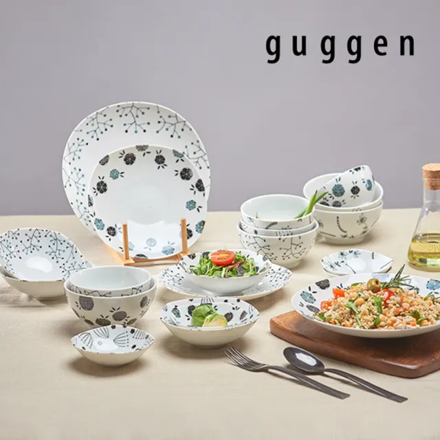 【NEOFLAM】日本製Guggen Foret系列瓷器-碗碟4入組(飯碗x2+餐碟Sx2-花色任選)