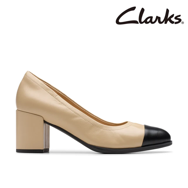 Clarks 女鞋 Freva55 Lux 經典拚接設計高粗跟鞋(CLF82553D)