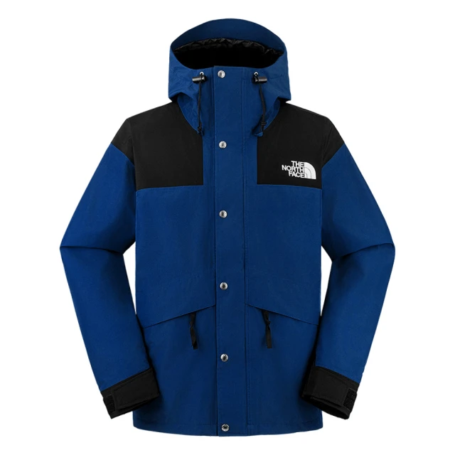 The North Face 北面 外套 男款 運動連帽外套 衝鋒衣 防潑水 M RETRO 1986 黑藍 NF0A8AKJF1T