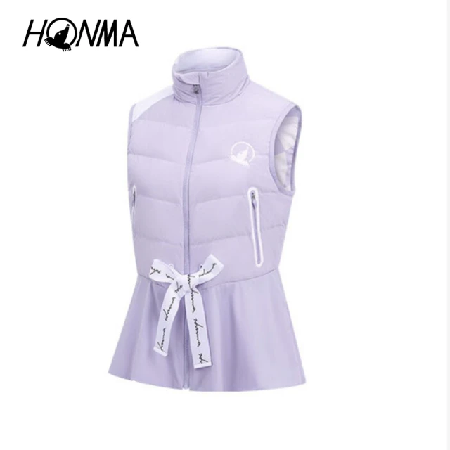 HONMA 本間高爾夫HONMA 本間高爾夫 女款荷葉羽絨背心 日本高爾夫專業品牌(S-M 淺紫 HWJD321H128)