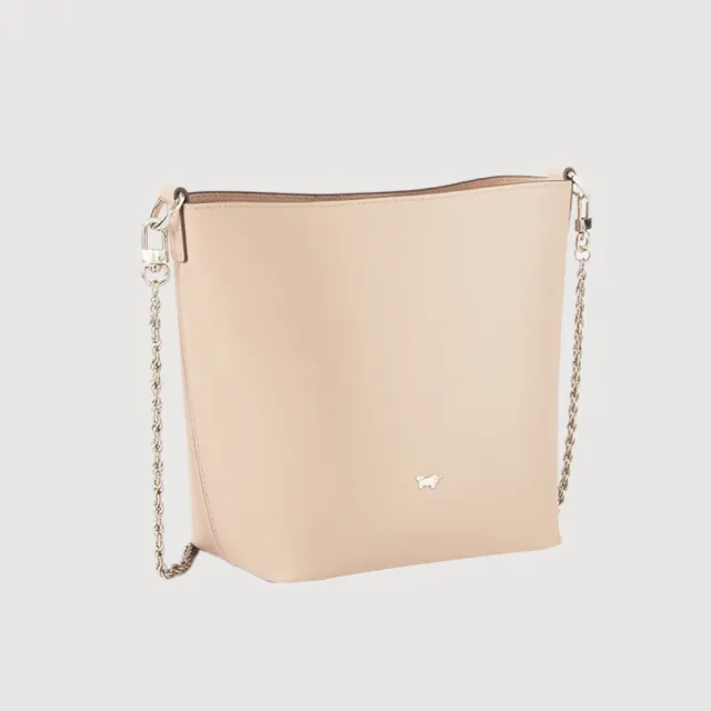 【BRAUN BUFFEL 德國小金牛】莎蔻拉-A 水桶包-藕粉色(BF857-30-CG) 女包送禮推薦
