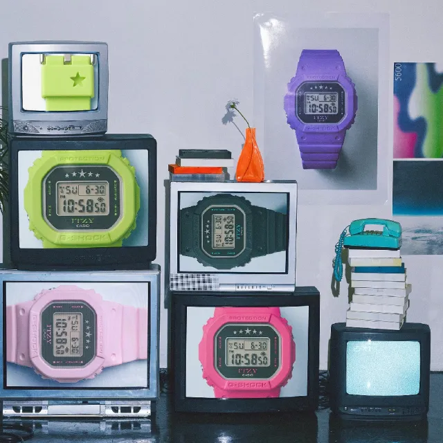 【CASIO 卡西歐】ITZY LIA配戴聯名熱門款時尚腕錶 桃紅 40.5mm(GMD-S5610IT-4A)