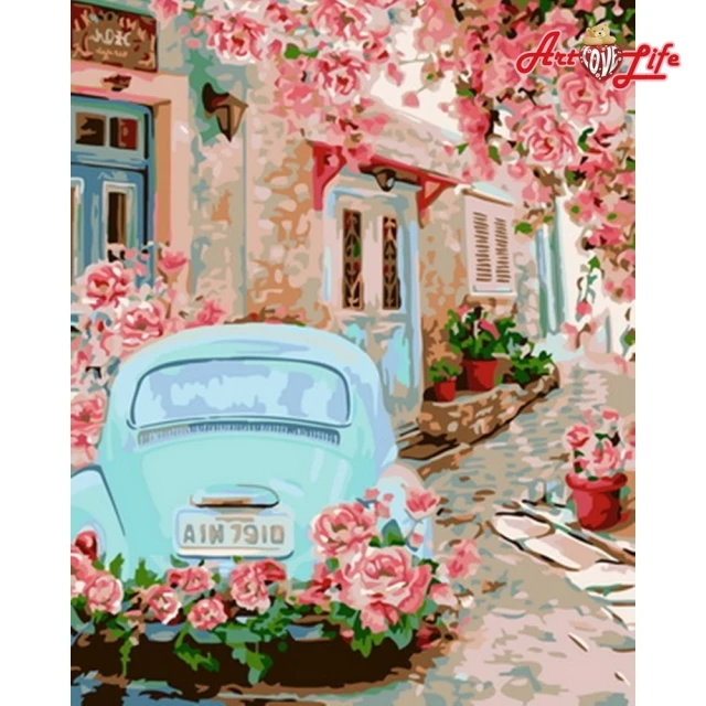 【ArtLife 藝術生活】DT063浪漫玫瑰情40*50CM(數字油畫 DIY DIY數字油畫 交換禮物 畫畫玩具)
