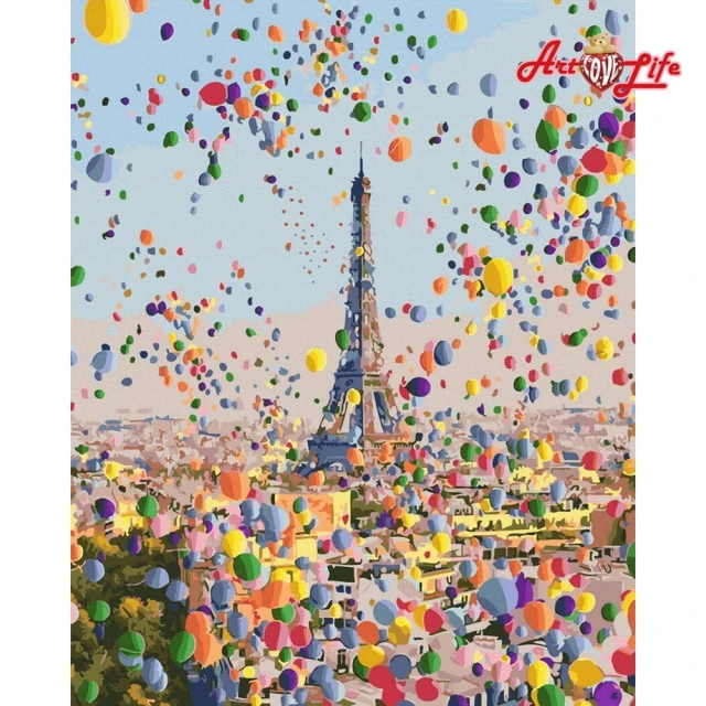 【ArtLife 藝術生活】DT069繽紛巴黎40*50CM(數字油畫 DIY DIY數字油畫 交換禮物 畫畫玩具)
