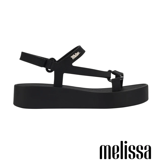 Melissa 三角扣環工字涼鞋(黑色)