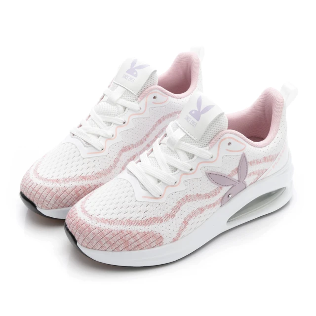 PLAYBOY PLAYBOY 潮流目光 飛織流線氣墊鞋-白