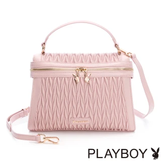 【PLAYBOY】手提包附長背帶  Ripple系列(粉色)