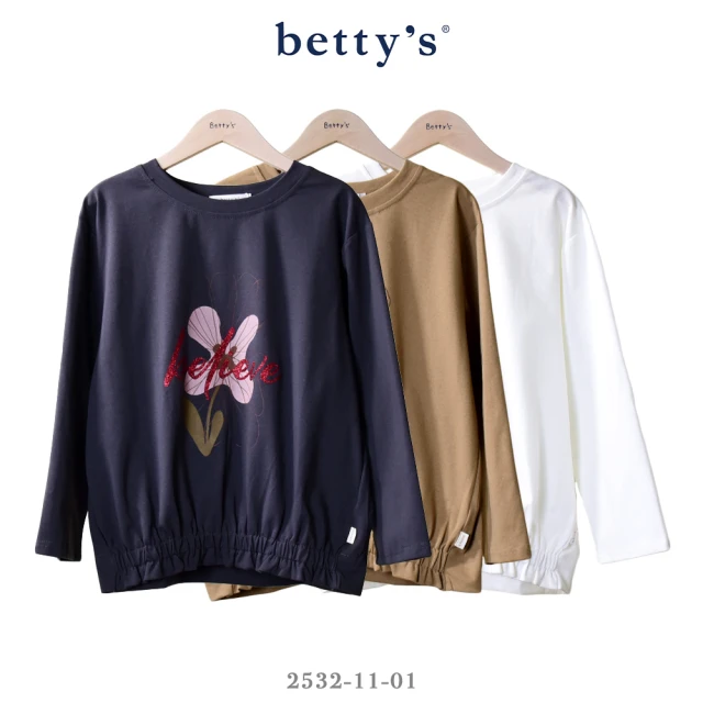 betty’s 貝蒂思 亮粉字母花花T-shirt(共三色)