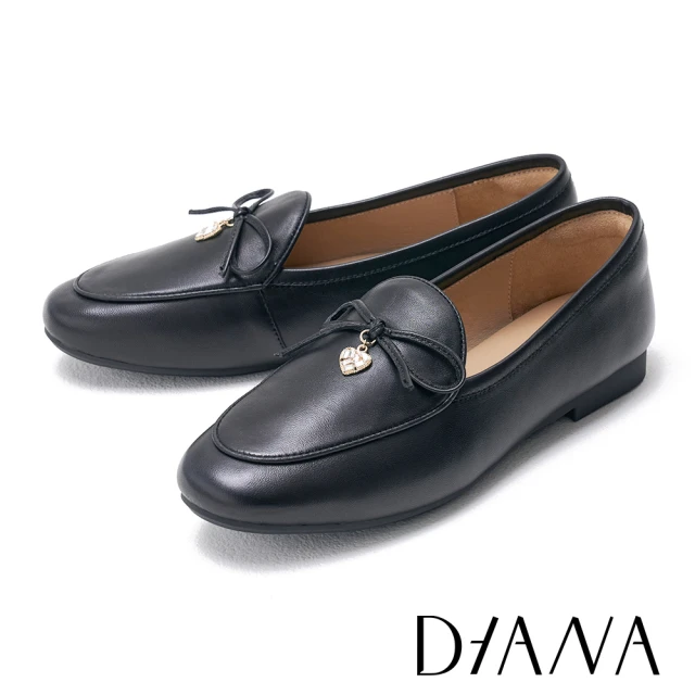 DIANA 造型蝴蝶結牛皮壓花平底鞋(米色)優惠推薦