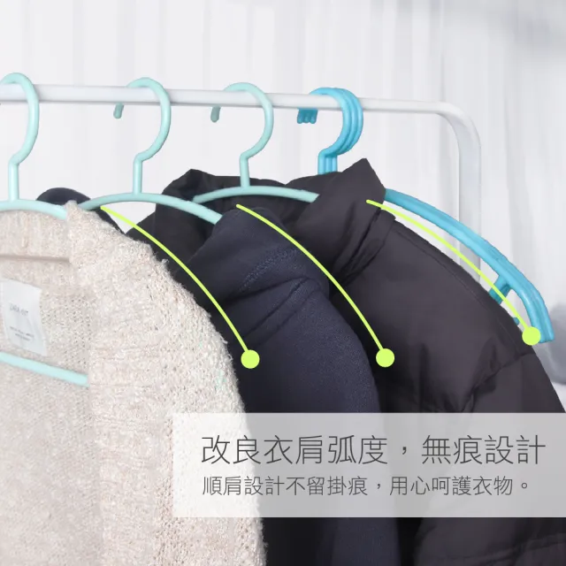 【AXIS 艾克思】台灣製居家達人乾溼兩用順肩無痕防滑塑膠衣架(28入組) 