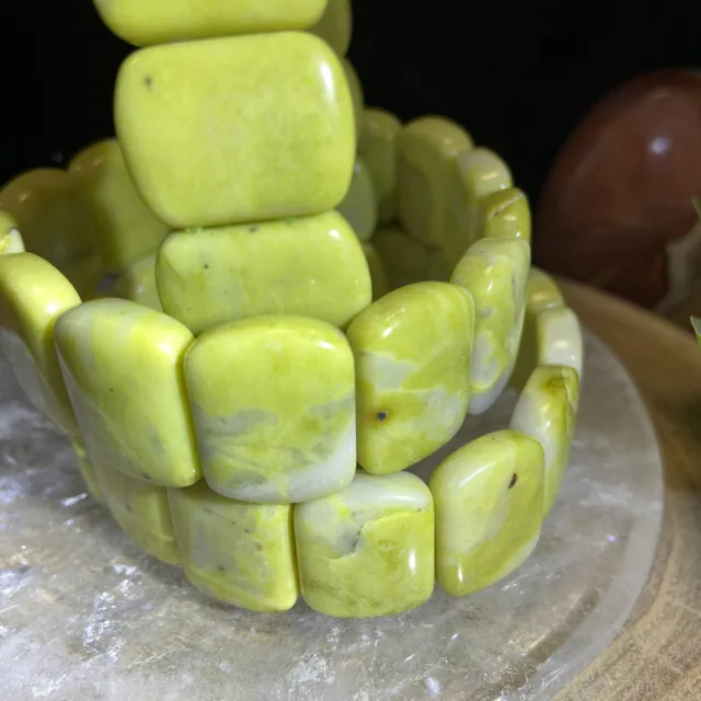【Cozy 世界水晶原礦與茶】菜花玉手排(菜花玉含有豐富的微量元素硒)