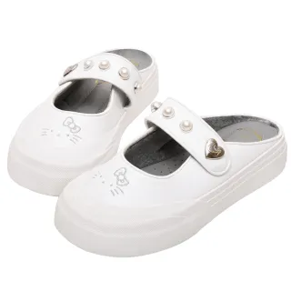 【Ann’S】Ann’S X Sanrio三麗鷗 HELLO KITTY 聯名 寬腳友善珍珠繫帶瑪莉珍穆勒鞋3.5cm(白)